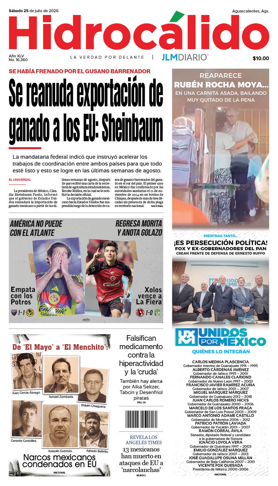 Hidrocálido 25 de julio de 2026