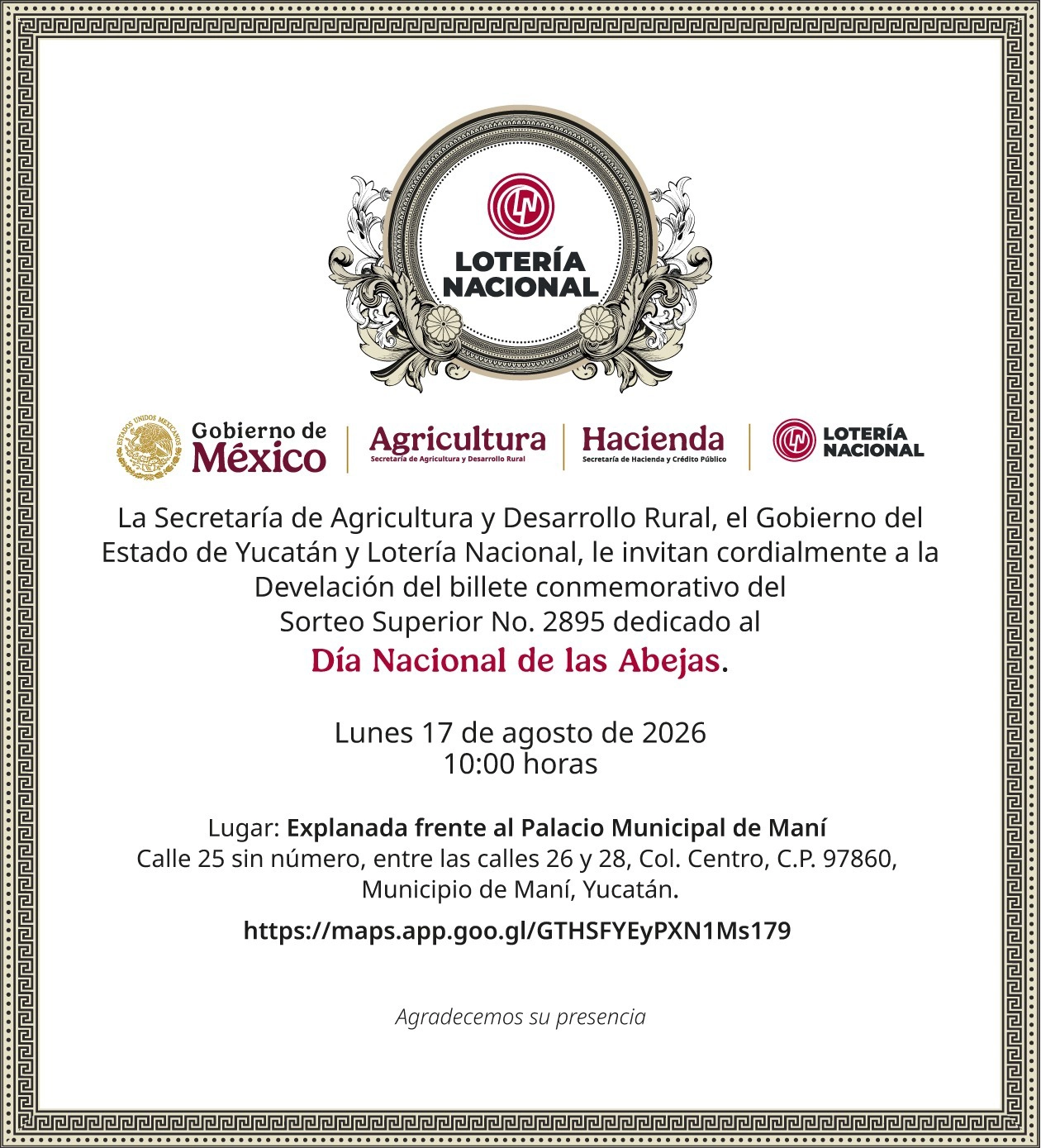 Lotería Nacional dedicará billete a las abejas en Yucatán 2