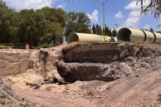 Obras de rehabilitación en el colector pluvial
