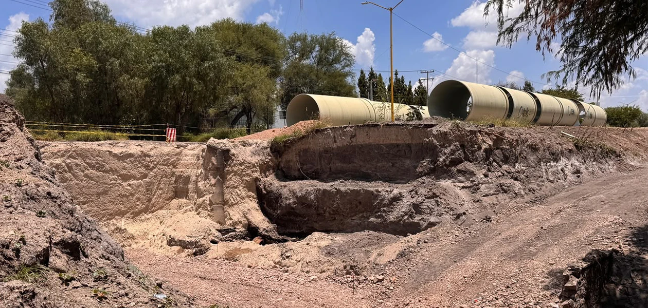 Obras de rehabilitación en el colector pluvial