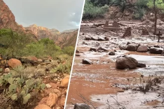 Tragedia en el Gran Cañón- se inunda de repente, mata a uno y no encuentran a 20
