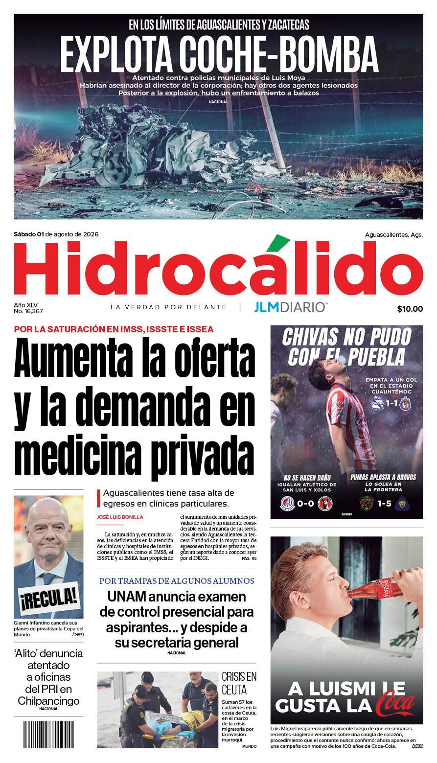 Hidrocálido 1 de agosto de 2026