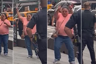 Policía abate a mujer agresiva en Times Square