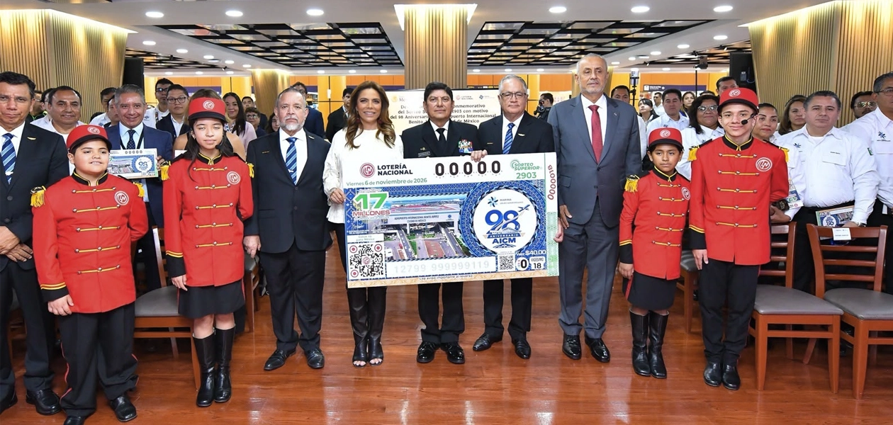 Lotería Nacional celebra 98 años del AICM